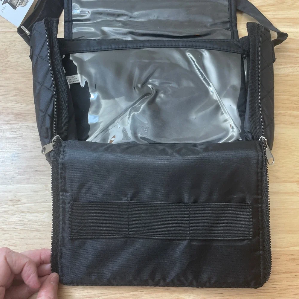 Everything‎ Mary Black Quilted Jewelry Tote Organizer Travel Bag Storage NWT